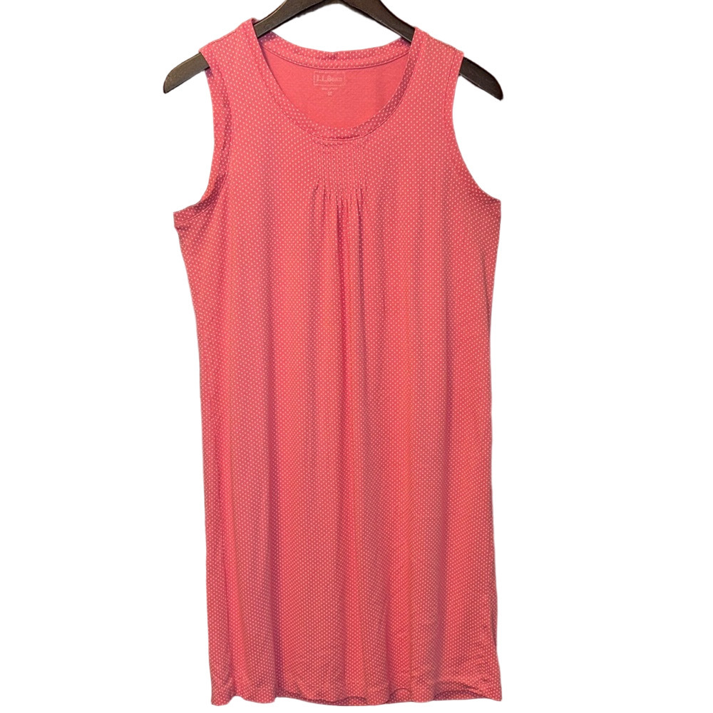 L.L. Bean Pink Polka-Dot Sleeveless Intimate Wear Size M